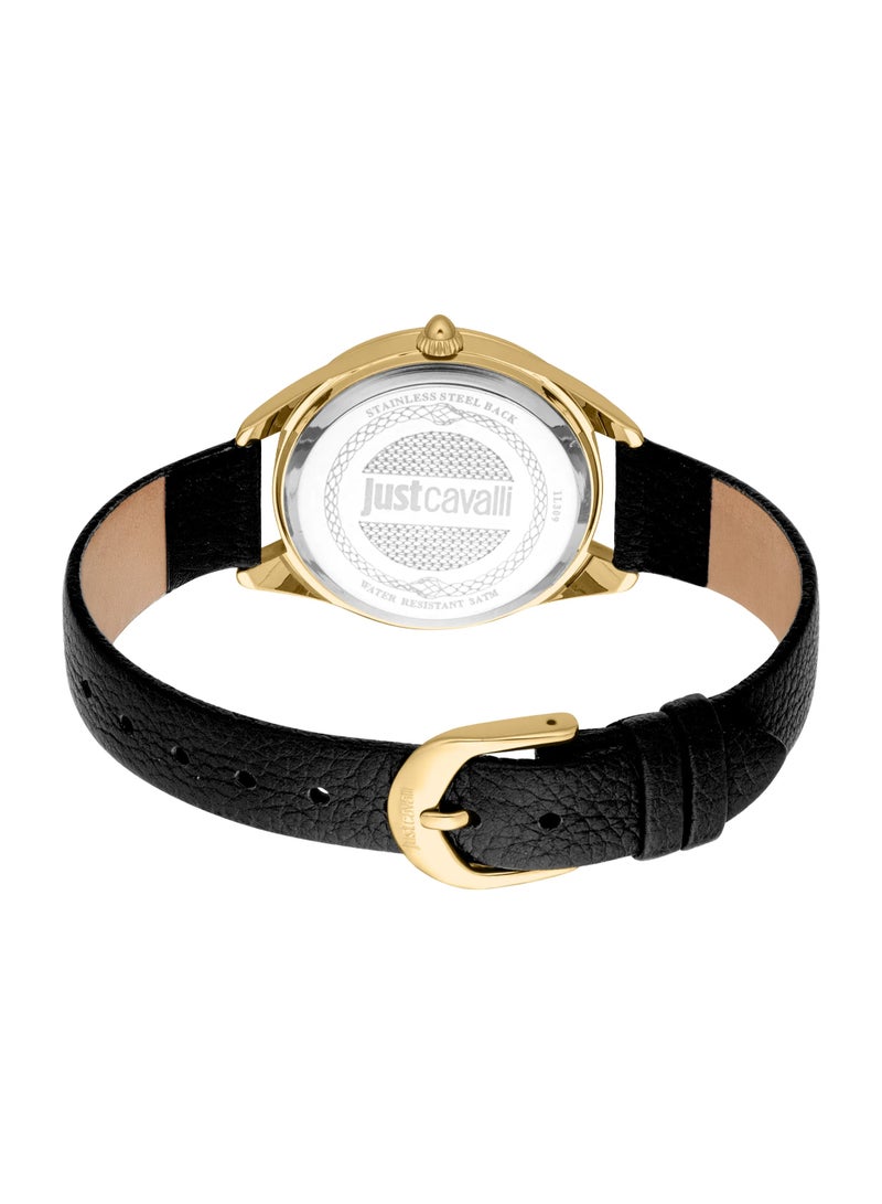 Just Cavalli ليدي لونا Jc1L309L0025 - ساعة كوارتز جلدية أنثوية بثلاثة عقارب - Image 3