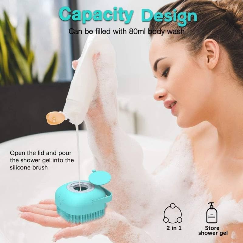 FIGMENT Soft Silicone Bath Body Brush For Men and Women, Deep Nourishing Cleansing, Exfoliation, Dirt Removal, BPA-Free, Back Scrubber, Lather Boosting Bristles, No-Slip Grip (Multicolor, 2 Pcs) - Image 4