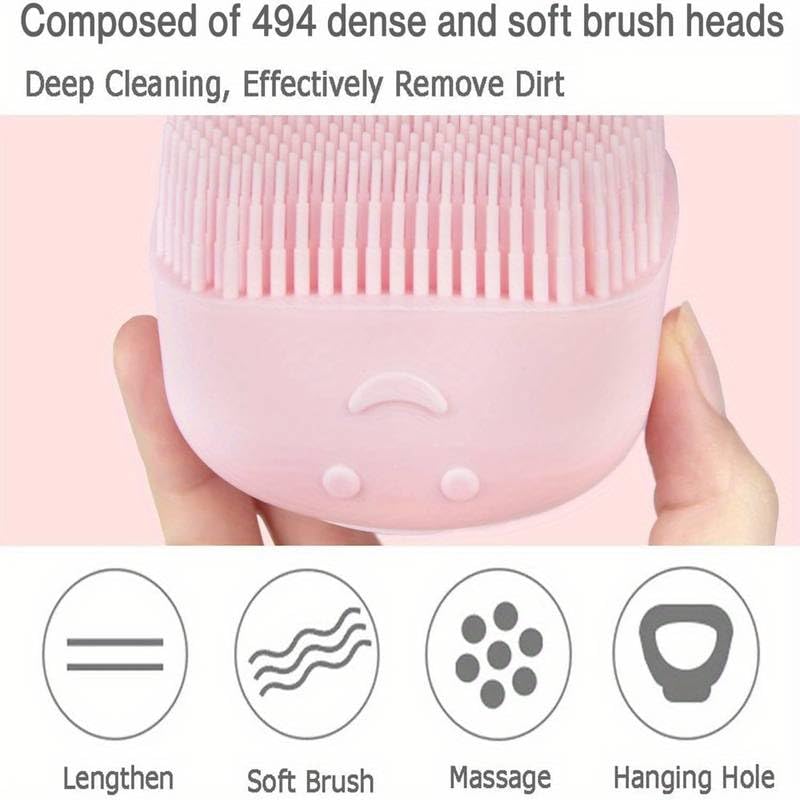 FIGMENT Soft Silicone Bath Body Brush For Men and Women, Deep Nourishing Cleansing, Exfoliation, Dirt Removal, BPA-Free, Back Scrubber, Lather Boosting Bristles, No-Slip Grip (Multicolor, 2 Pcs) - Image 3