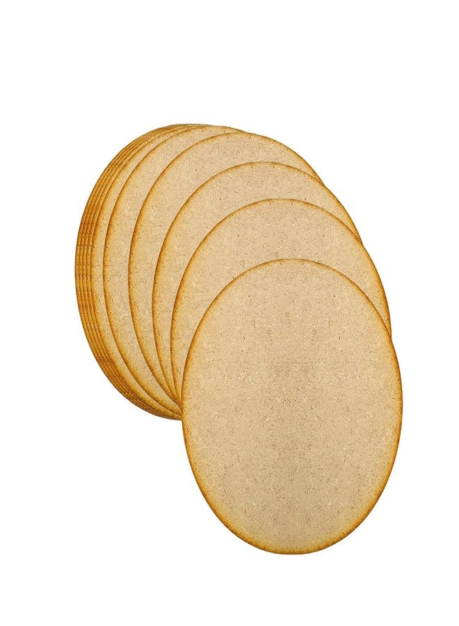 WRAPPING STUDIO Round Circle MDF Pine Wood 2.5mm Thick, 4 Inch MDF Round Plain Coasters Cutouts Art and Craft for Resin Art, Mandala Art, Pyrography, Painting (Set-10) - Image 1