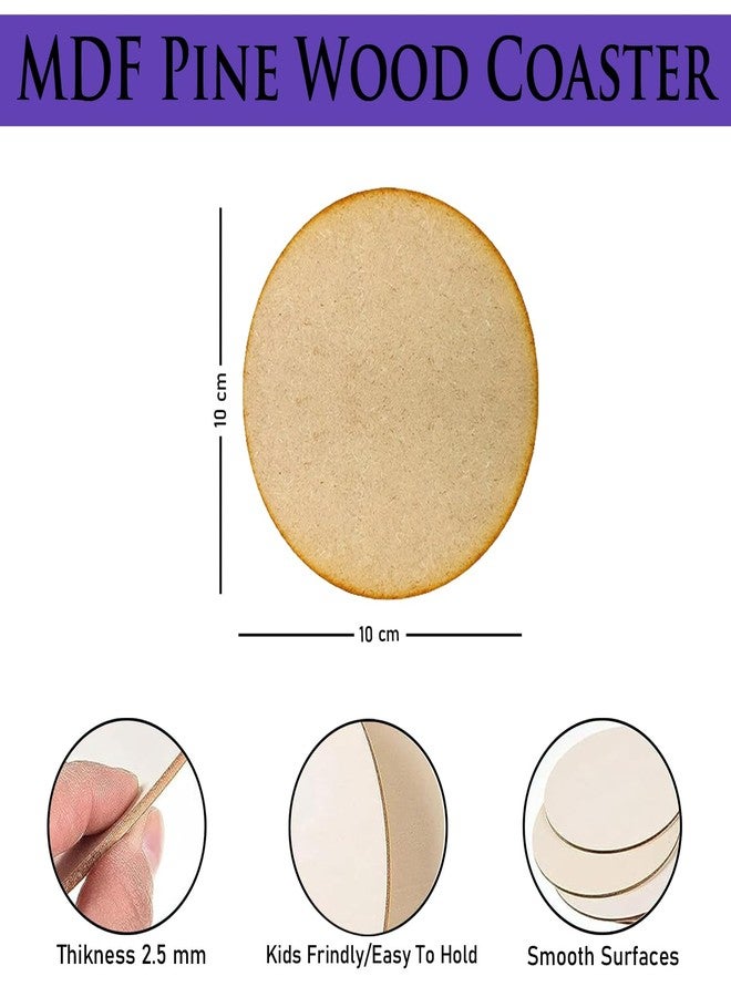 WRAPPING STUDIO Round Circle MDF Pine Wood 2.5mm Thick, 4 Inch MDF Round Plain Coasters Cutouts Art and Craft for Resin Art, Mandala Art, Pyrography, Painting (Set-10) - Image 5