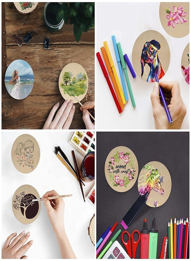 WRAPPING STUDIO Round Circle MDF Pine Wood 2.5mm Thick, 4 Inch MDF Round Plain Coasters Cutouts Art and Craft for Resin Art, Mandala Art, Pyrography, Painting (Set-10) - Image 3