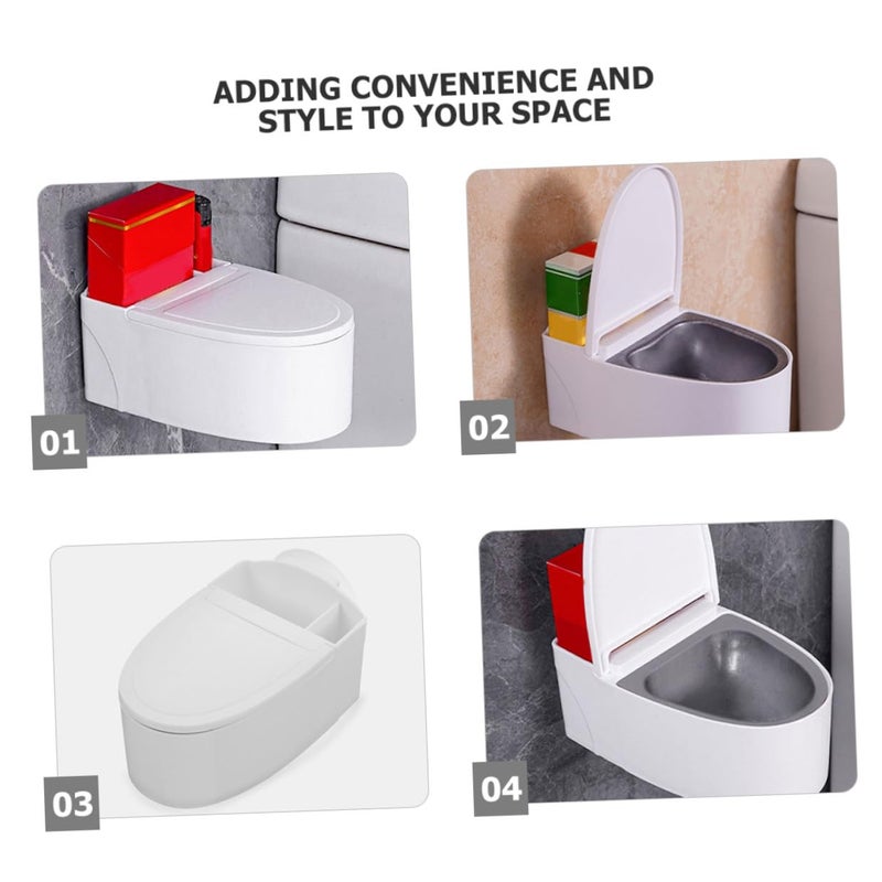 Wall Mounted Windproof Ashtray With Lid And Metal Insert 4 Pieces Set For Home Office - Image 4