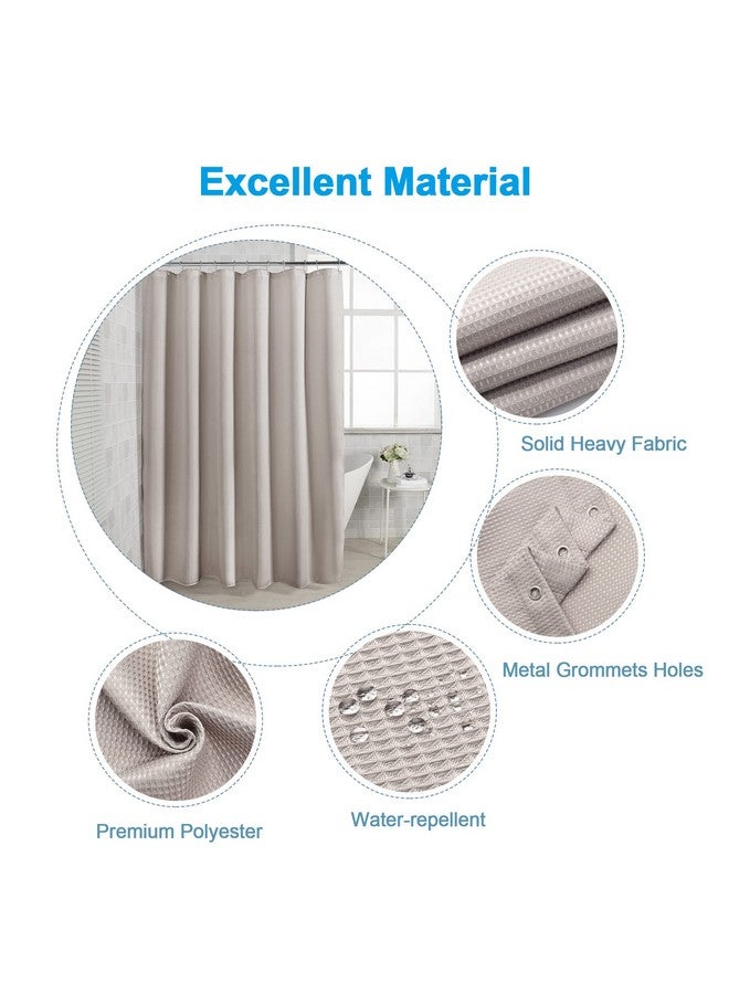 AmazerBath Waffle Shower Curtain, Khaki Shower Curtain Fabric with Waffle Weave, Hotel Quality Bathroom Shower Curtains, Heavy Duty, 72 x 72 Inches - Image 2