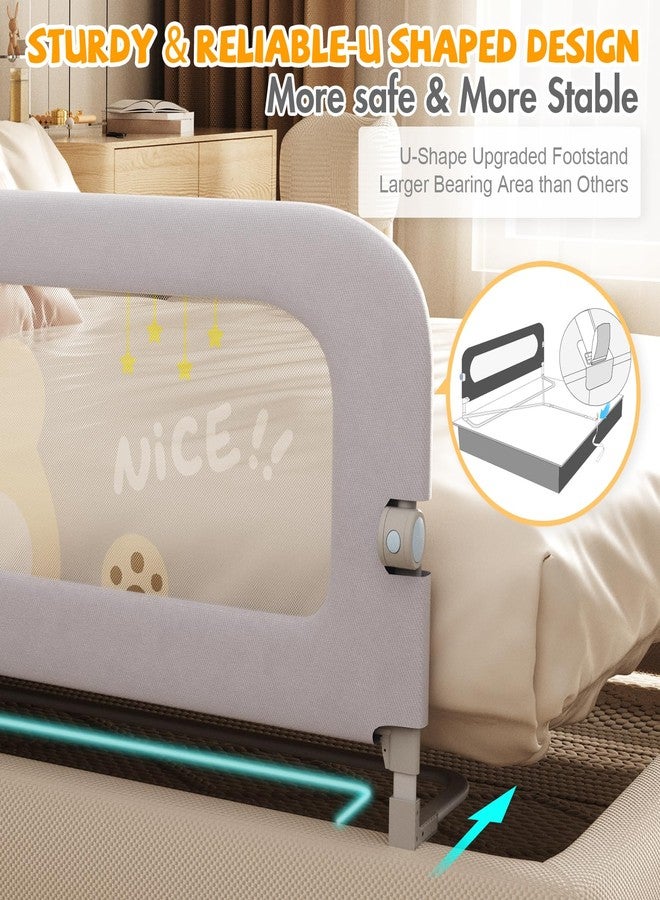 Abdtech Bed Guard Rail for Toddlers - 60 inches Lift Foldable Toddler Bed Rails for Kids - Safety Baby Bed Rail Guard with Reinforced - Great Fit for Kids Twin Double, Full Size, Queen, King Size Bed - Image 3