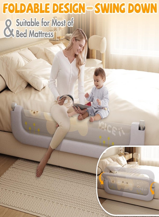 Abdtech Bed Guard Rail for Toddlers - 60 inches Lift Foldable Toddler Bed Rails for Kids - Safety Baby Bed Rail Guard with Reinforced - Great Fit for Kids Twin Double, Full Size, Queen, King Size Bed - Image 2