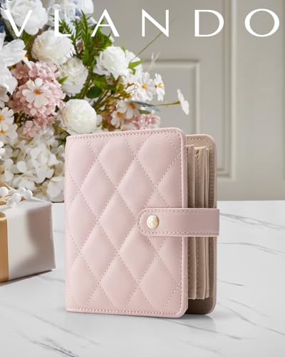 VLANDO Travel Jewelry Organizer CaseTravel Gifts for WomenPortable Jewelry Storage Book Ring Binder with Clear Zipper Velvet Jewelry Pouch BagPink - Image 3