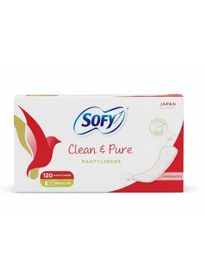 صوفي فوط صحية يومية عادية من كلين آند بيور، 120 فوطة - Image 1