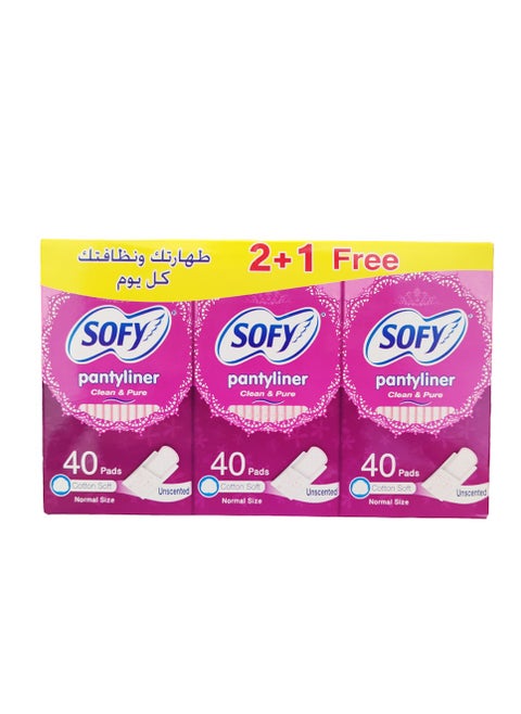 Cotton Soft Normal Size Pantyliner Clean and Pure 40 Pads