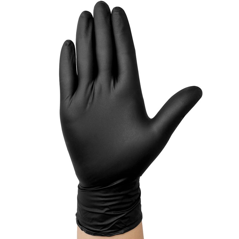 TitanFlex Disposable Nitrile Exam Gloves, 6-mil, Black, Large 100-ct Box, Heavy Duty Disposable Gloves, Cooking Gloves, Mechanic Gloves, Latex Free Gloves, Food Safe Rubber Gloves for Food Prep - Image 2