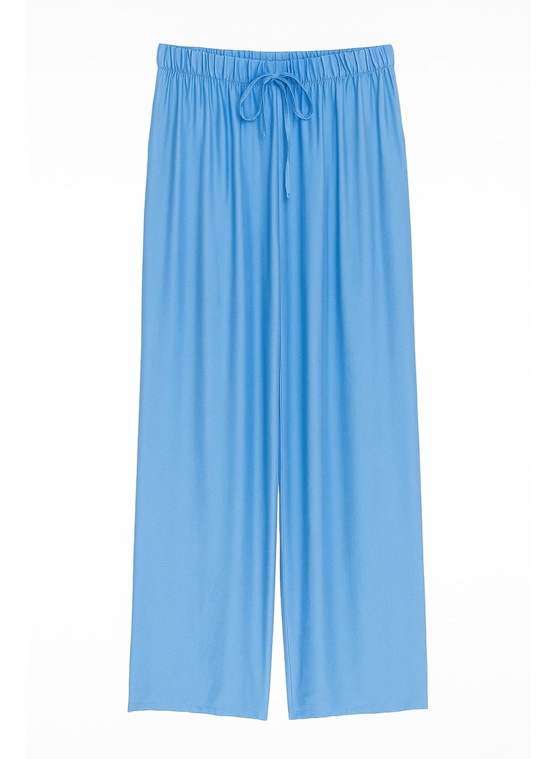 CHEVALIER FASHION Women’s Light Blue Wide-Leg Pants with Elastic Waist - Image 3