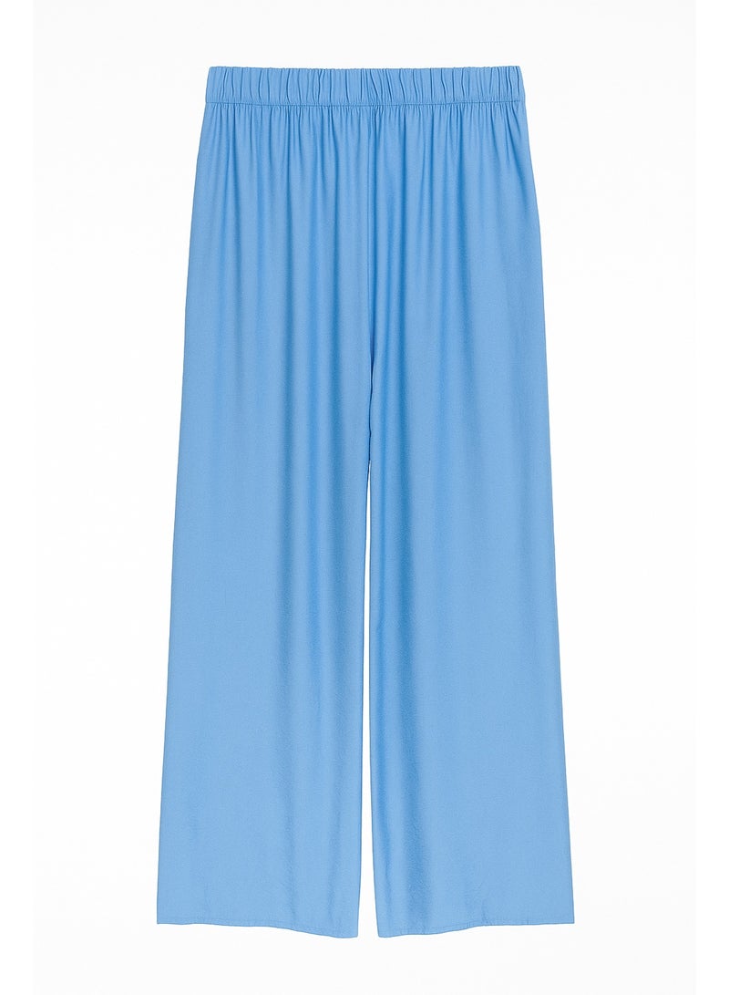 CHEVALIER FASHION Women’s Light Blue Wide-Leg Pants with Elastic Waist - Image 4