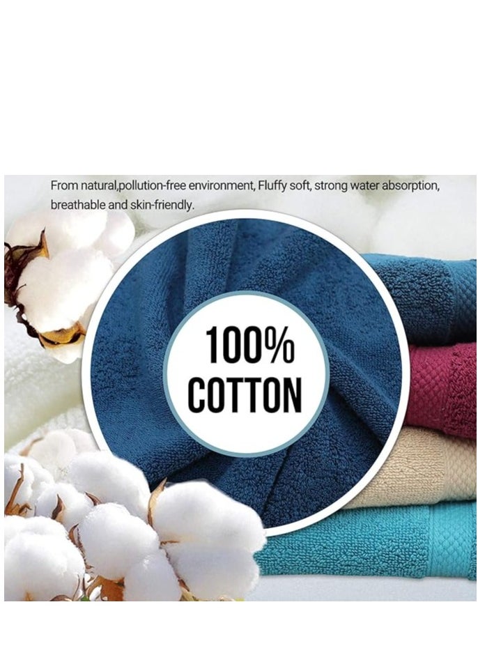Safi Plus - Towel Set Luxury Hotel Quality 600 GSM Genuine Combed Cotton, Super Soft & Absorbent Family Bath Towels 6 Piece Set -  2 Bath Towels, 2 Hand Towels, 2 Washcloths - Electric Blue - Image 1