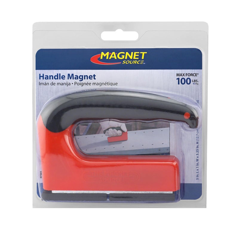 Master Magnetics ماجنتيك ماستر مغناطيس قوي مع مقبض مريح - قوة سحب 100 رطل، أحمر، 07501 - Image 2