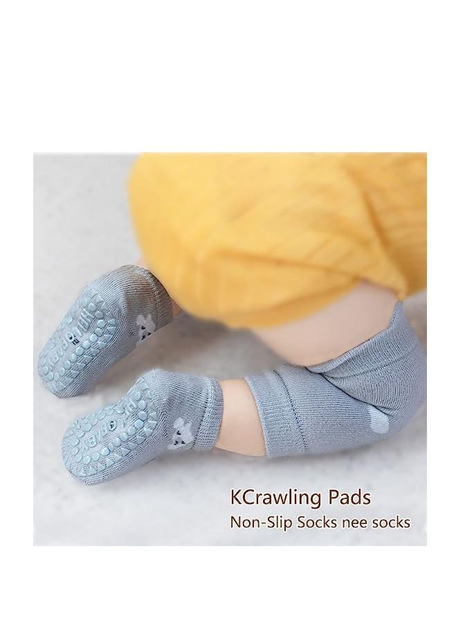 Altheqa Baby Crawling Baby Socks 3 Pair and Baby Knee Pads 3 Pair  Sets Boys Girls  - Image 5