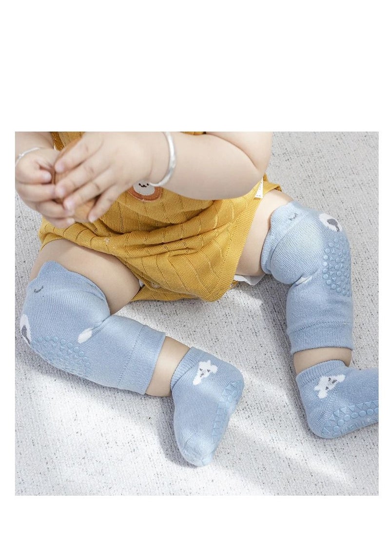 Altheqa Baby Crawling Baby Socks 3 Pair and Baby Knee Pads 3 Pair  Sets Boys Girls  - Image 4
