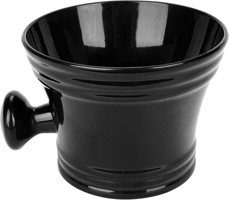 Linkidea Linkidea Men Plastic Shaving Cup with Handle Deep Size Textured Wet Shaving Cup Traditional Wet Shaving Factory Shaving Mug Black 