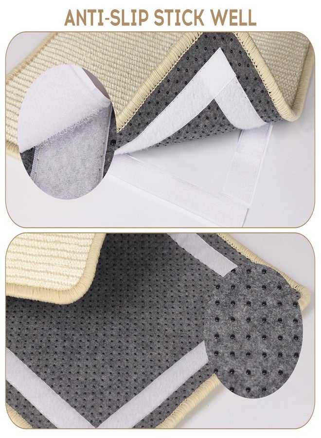 Graciadeco White Cat Scratching Mat Sisal, 2 Packs Sisal Fabric Large Cat Scratching Pad for Indoor Cats with Adhesive Hook Loop Tape, Wall Scratchers for Indoor Cats 23.6" x 15.7" - Image 3