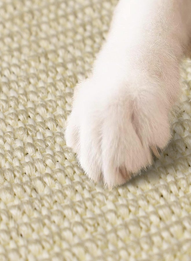 Graciadeco White Cat Scratching Mat Sisal, 2 Packs Sisal Fabric Large Cat Scratching Pad for Indoor Cats with Adhesive Hook Loop Tape, Wall Scratchers for Indoor Cats 23.6" x 15.7" - Image 4