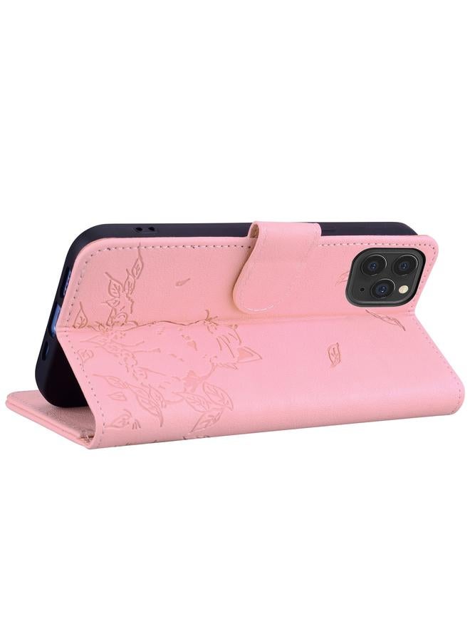 زبون جراب هاتف من الجلد المنقوش بشكل قطة لطيفة لهاتف iPhone 11 Pro - Image 4