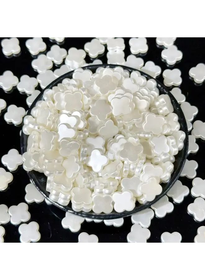50Pcs White Acrylic Four Leaf Clover Beads For Lucky Jewelry Making DIY Craft Supplies - Image 3