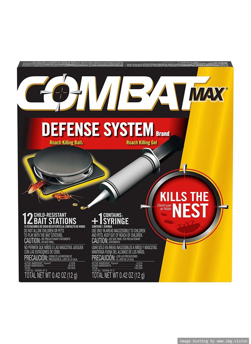 Combat - Combat Max Defense System Brand Small Roach Killing Bait & Gel Pack of 12 - Image 1
