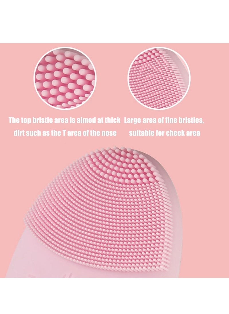 Generic - Electric Facial Cleanser, Compact And Portable Silicone Facial Cleanser Brush, Waterproof Acne Removal And Acne Pore Cleansing Brush, Face Scrubber For All Types Of Skin, (1pc, Pink) - Image 1