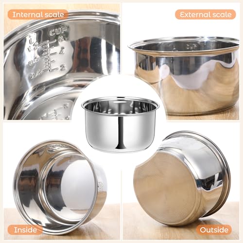 Baderke 304 Stainless Steel Inner Pot Compatible with Zojirushi NS-TSC10 and Tiger JBV-A10U Rice Multi-cooker (5.5 Cups) 3L Inner Bowl Replacement Pot Rice Cooker Stainless Steel - Image 4