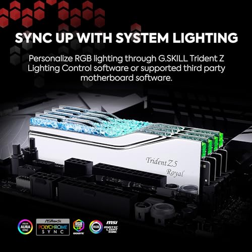 G.SKILL Trident Z5 Royal Series DDR5 RAM (Intel XMP 3.0) 32GB (2x16GB) 6400MT/s CL30-39-39-102 1.40V Desktop Computer Memory U-DIMM - Silver (F5-6400J3039G16GX2-TR5S) - Image 5