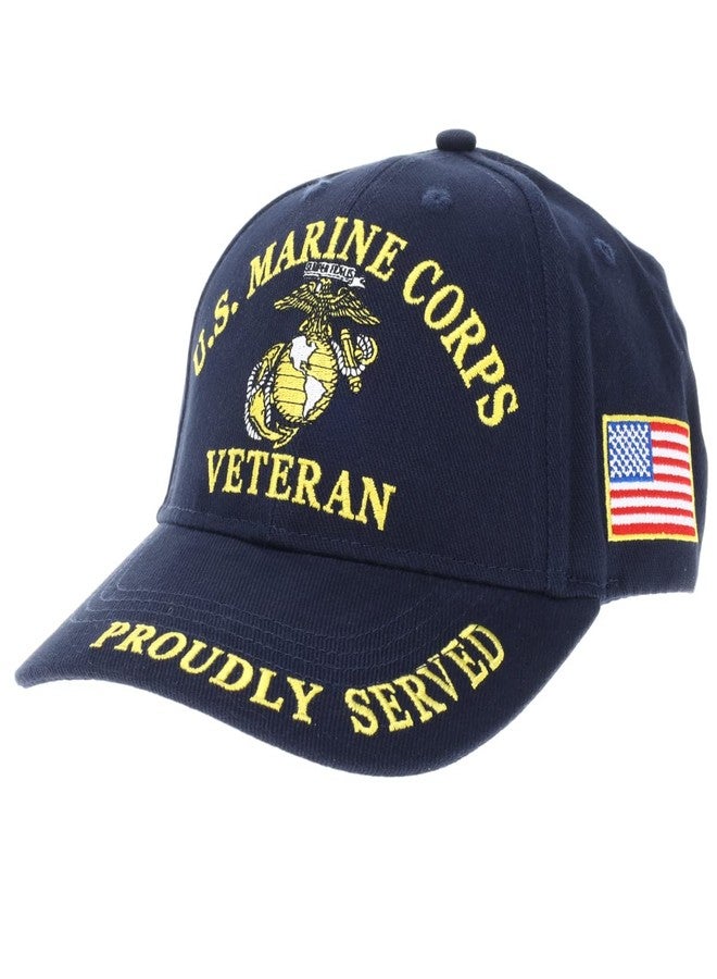Eagle Emblems, Inc. U.S. Military CP00307 USMC Marines Veteran Cap - Blue - Image 3