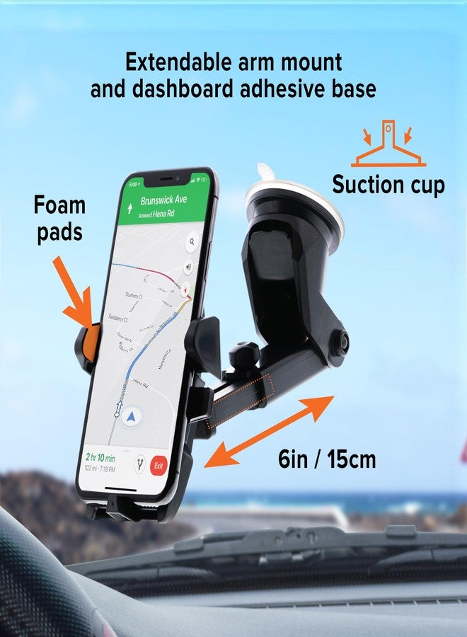 Armor All Phone Mount for Cars, Suction Dashboard & Windshield Phone Holder, 6 Inch Extendable Arm, 360° Rotation, Fits iPhone Max, Android, and All Smartphones, Powerful Grip, Quick Release Button - Image 3