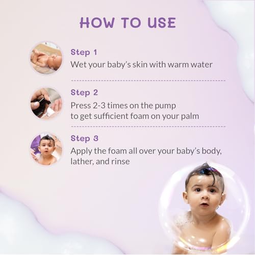AreoVeda Baby Head-To-Toe Foam Wash With Self-Foaming Pump (100ml) I Tear-Free Baby Wash I 24 Hrs Hydration I pH 5.5 With PENTAVITIN® & Aloe Vera I Safe from Day 1 I Lab Tested, Ecocert Certified, EWG Verified - Image 5