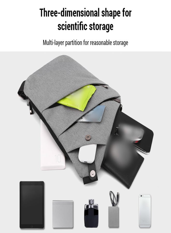 Generic Chest Bag for Men / Women Lightweight Multi-functional Travel Sling Bag Scientific Storage for Outdoor Fashion Casual Business Left/Right Shoulder Bag  - Image 4