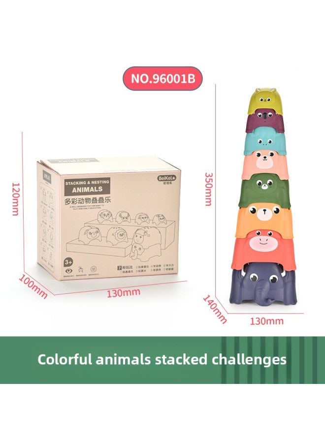 لغز التعليم المبكر للحيوانات الملونة لعبة الموسيقى المكدسة لبنات البناء التنوير والتدريب على التركيز المعرفي للدفع بالجملة-اللون: اللون - Image 1