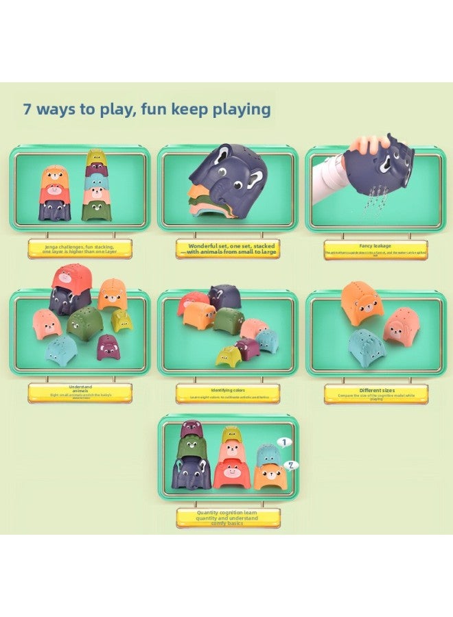 لغز التعليم المبكر للحيوانات الملونة لعبة الموسيقى المكدسة لبنات البناء التنوير والتدريب على التركيز المعرفي للدفع بالجملة-اللون: اللون - Image 4