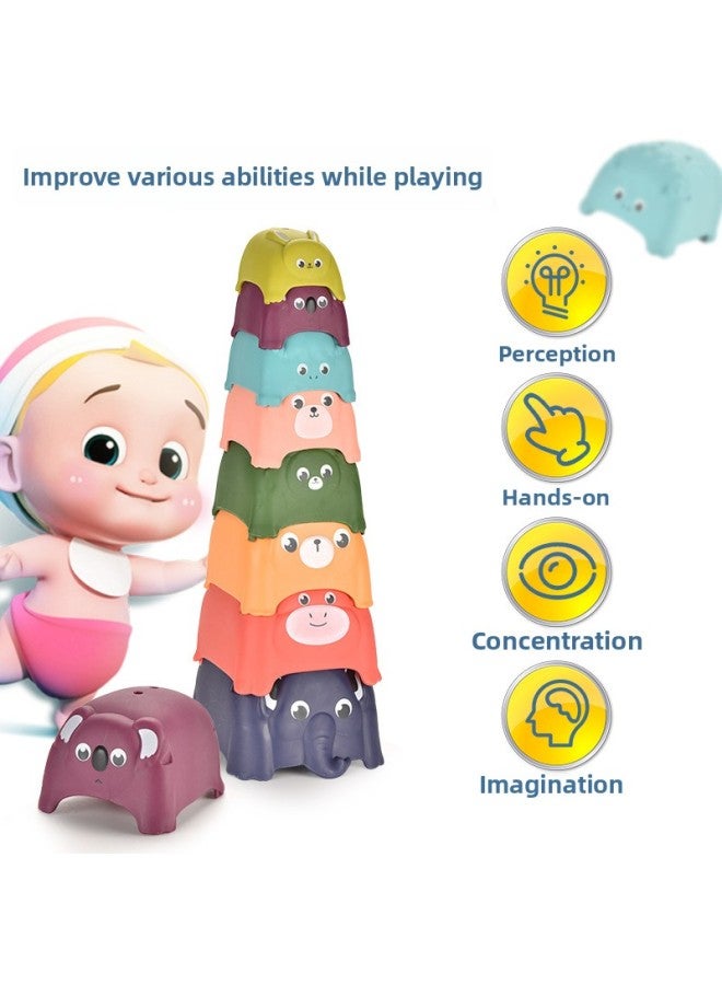 لغز التعليم المبكر للحيوانات الملونة لعبة الموسيقى المكدسة لبنات البناء التنوير والتدريب على التركيز المعرفي للدفع بالجملة-اللون: اللون - Image 3