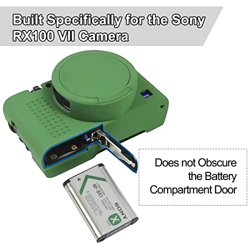 Easy Hood Camera Case for Sony RX100 VII, Soft Silicone Protective Cover Protector Skin Removable Lens Cover for Sony DSC-RX100 VII DSC-RX100M7 Digital Camera (Green) - Image 2