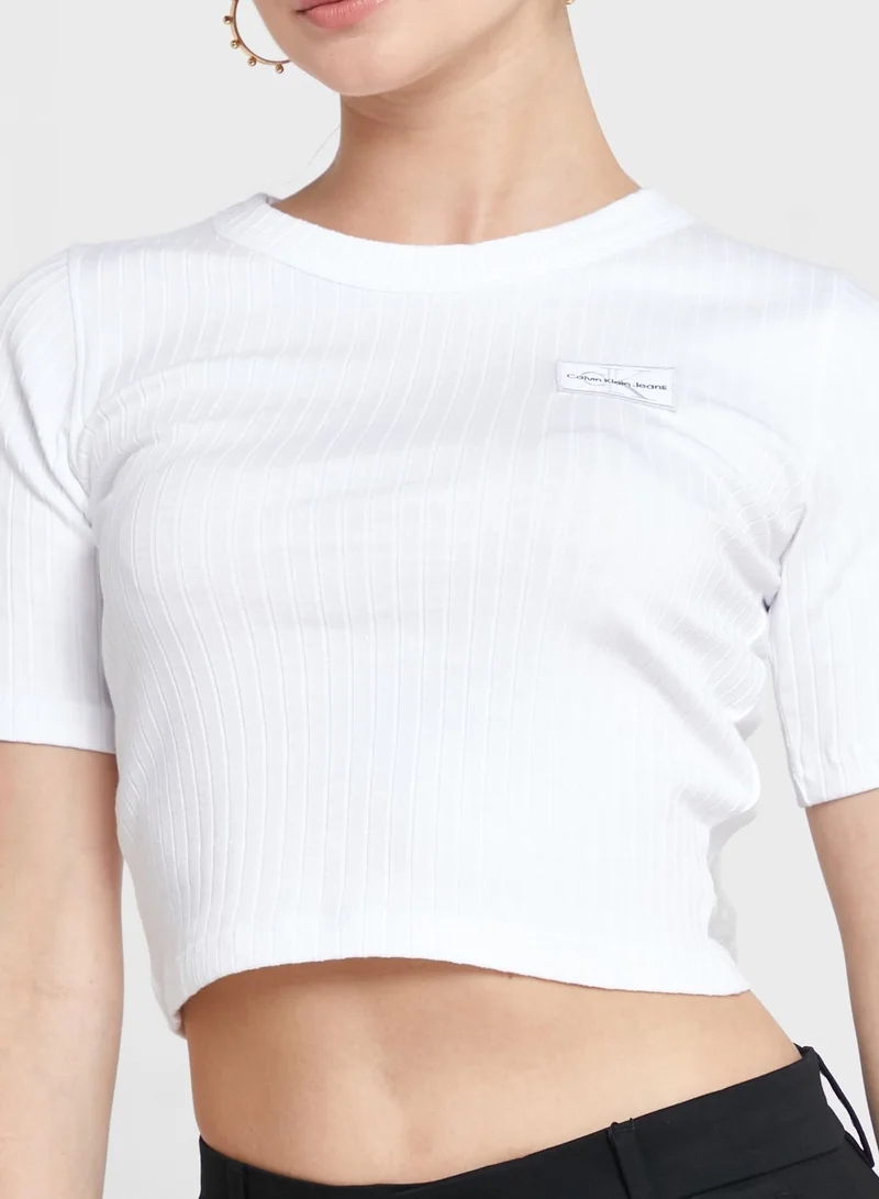 Calvin Klein Jeans Crew Neck Ribbed T-Shirt