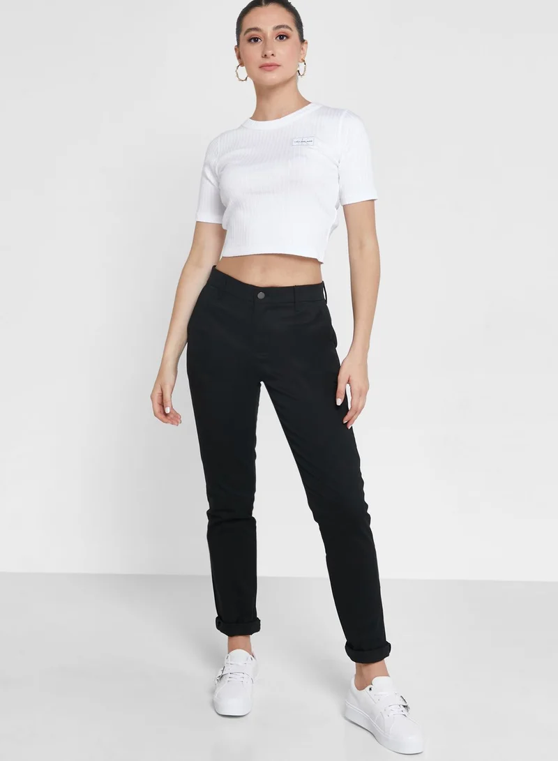 Calvin Klein Jeans Crew Neck Ribbed T-Shirt