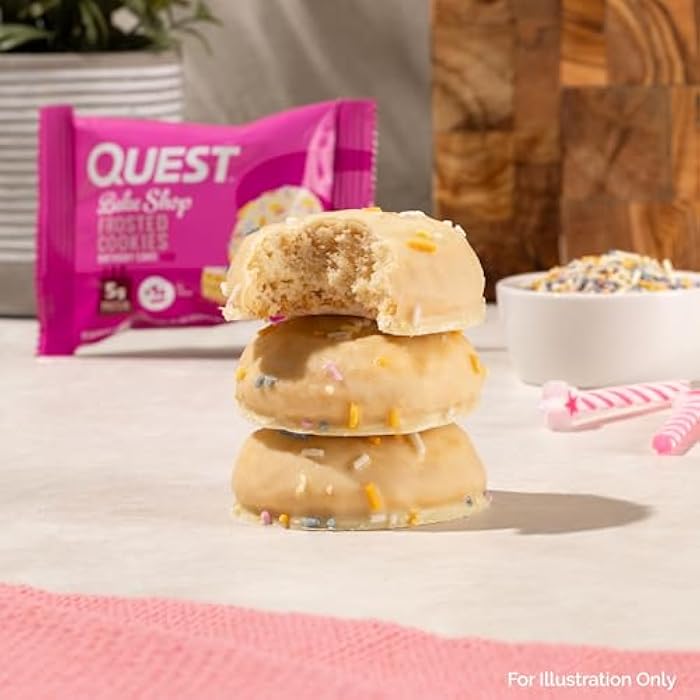 Quest كوكيز بروتين كويست نوتريشن المجمدة، كعكة عيد الميلاد، 1 جرام سكر، 10 جرام بروتين، 2 جرام كربوهيدرات صافية، خالي من الجلوتين، 8 كوكيز - Image 4