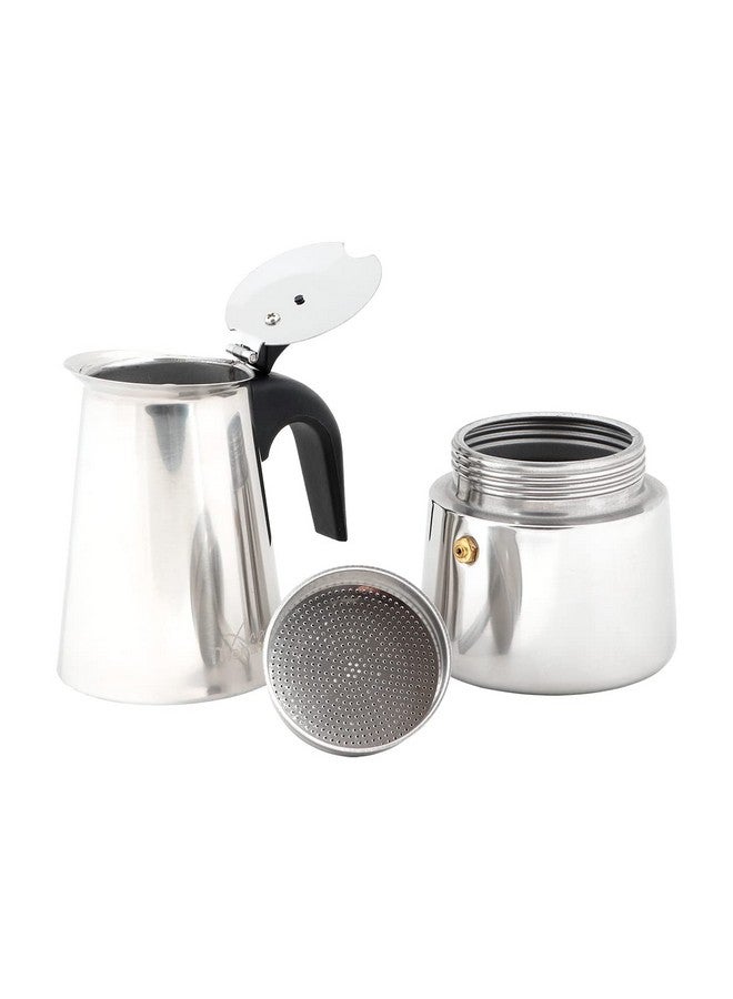 Any Morning Espresso Stovetop Coffee Maker, Real Cuban Italian Coffee Maker Stovetop, Moka Pot Induction, Stainless Steel Moka Coffee Maker, PBA Free Greca Coffee Maker, 6 Oz, 4 Expresso Cups Silver - Image 4