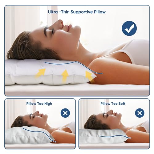 MINUPWELL 2 Packs Ultra Flat Pillows for Sleeping Thin, 7D High Support 2.5 inch Height Ultra Thin Pillows,Slim Bed Pillows for Stomach Sleeper,Queen Size -18x30 in - Image 5