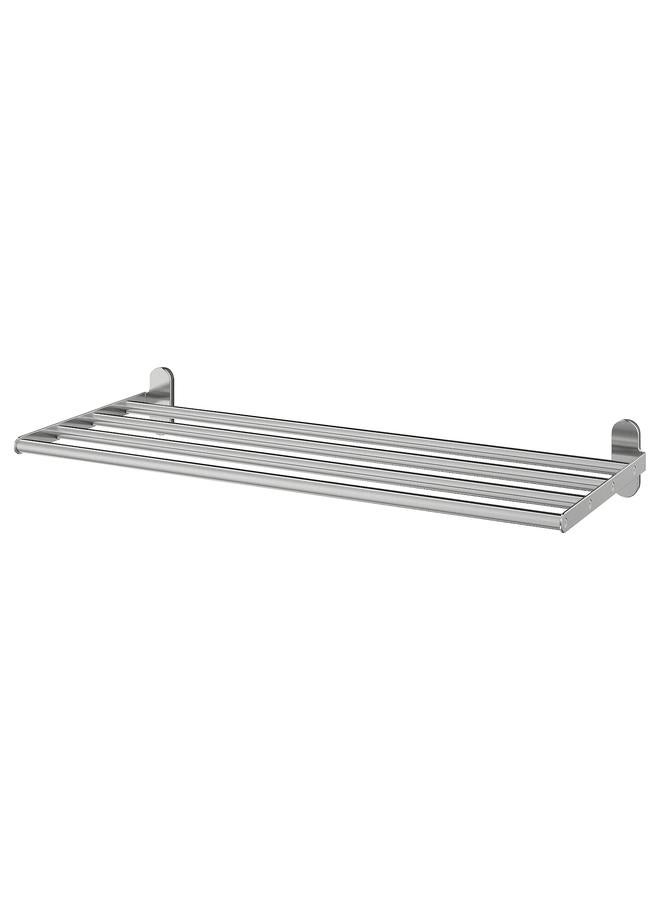 Green Tiger Wall shelf with towel rail, stainless steel, 67x27 cm - Image 1