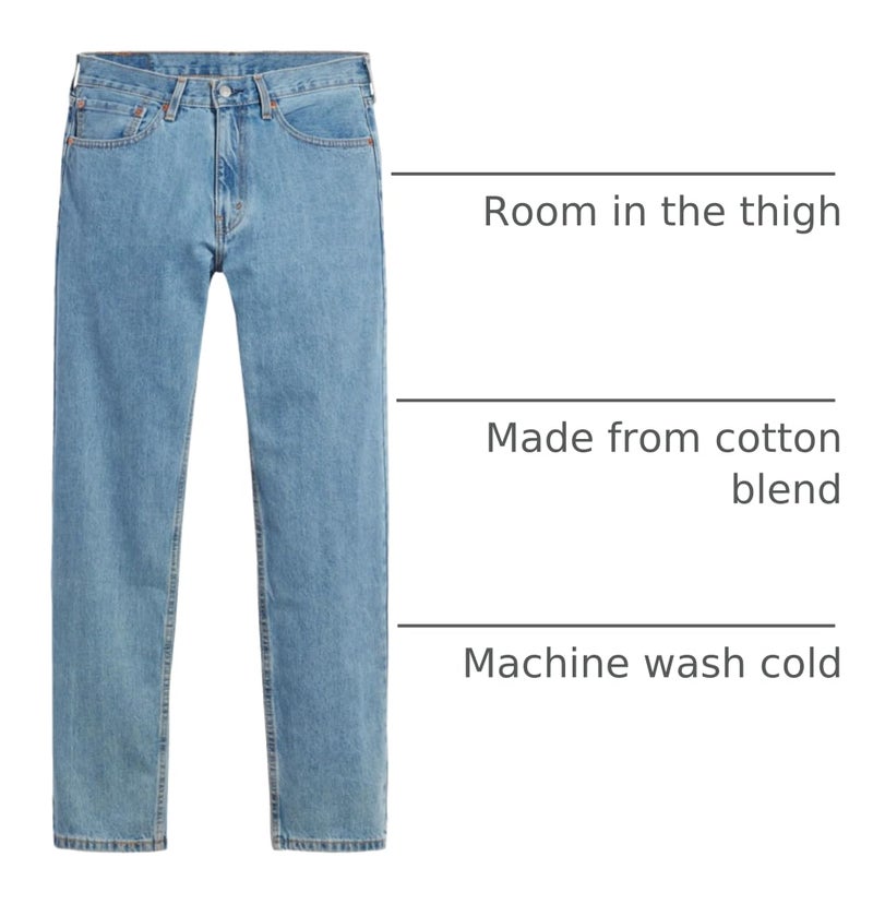 Levi's Men's 505 Regular Fit Jeans (Also Available in Big & Tall), Light Stonewash, 32W x 30L - Image 2