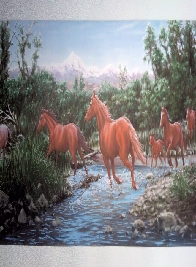 سيبروك خلفية حدود الخيول البرية - تيار عبور الخيول - Image 1