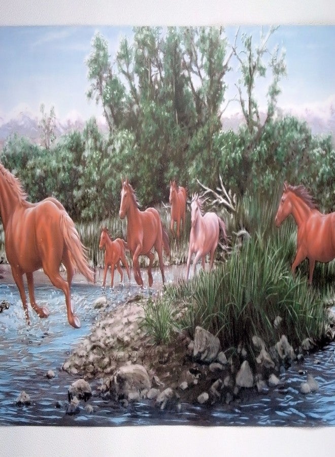 سيبروك خلفية حدود الخيول البرية - تيار عبور الخيول - Image 2