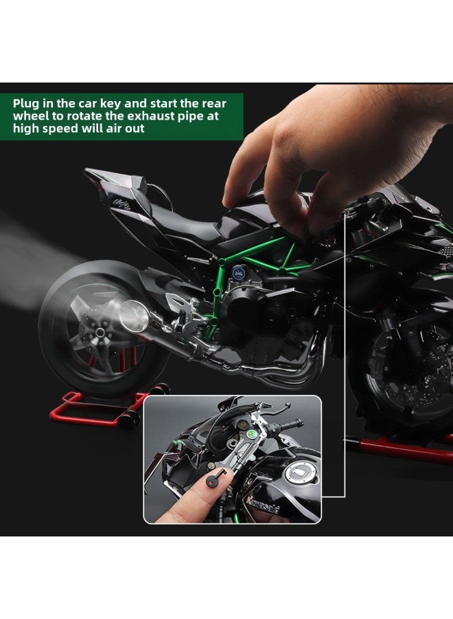 1:6 Kawasaki H2R Motorcycle Model Simulation Alloy Locomotive Key Start Spray Exquisite Ornaments-Color:Equipped With A Specially Personalized Box To Protect Special Grids Product Transportation Security (do Not Take Pictures, This Sku Only Provides Instructions)  - Image 4