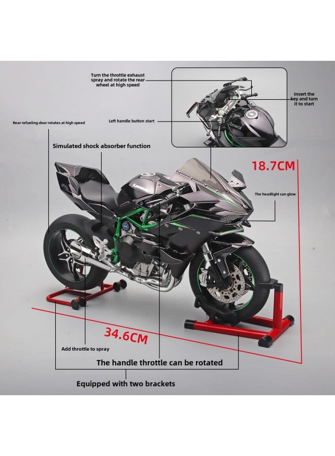 1:6 Kawasaki H2R Motorcycle Model Simulation Alloy Locomotive Key Start Spray Exquisite Ornaments-Color:Equipped With A Specially Personalized Box To Protect Special Grids Product Transportation Security (do Not Take Pictures, This Sku Only Provides Instructions)  - Image 5
