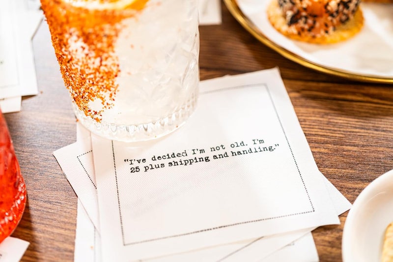 FIVE STAR NAPKINS مناديل فايف ستار اقتباسات عيد الميلاد الثلاثين من القطن الأبيض مناديل كوكتيل مناديل مشروبات مناديل بار مناديل قماش مناديل حفلات مناسبات عطلات حفلات زفاف أعياد ميلاد قابلة للتصرف 45 x 45 50x - Image 4