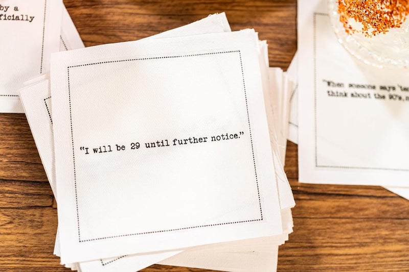FIVE STAR NAPKINS مناديل فايف ستار اقتباسات عيد الميلاد الثلاثين من القطن الأبيض مناديل كوكتيل مناديل مشروبات مناديل بار مناديل قماش مناديل حفلات مناسبات عطلات حفلات زفاف أعياد ميلاد قابلة للتصرف 45 x 45 50x - Image 3